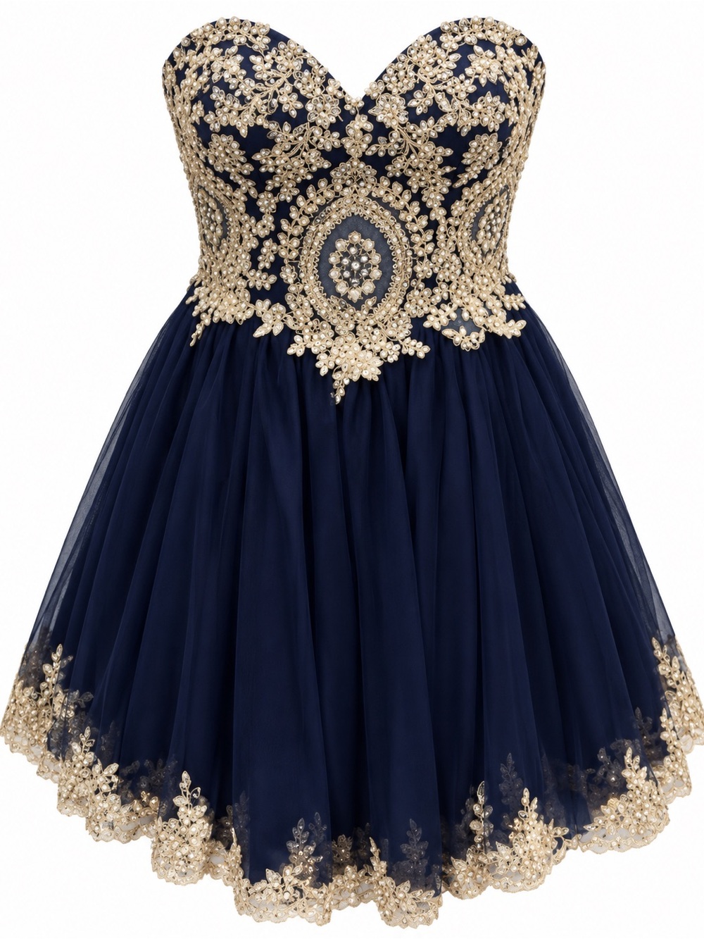 💙 Blush Navy Gold Beaded Corset Prom Hoco Dress Ladies Size 16 High Quality